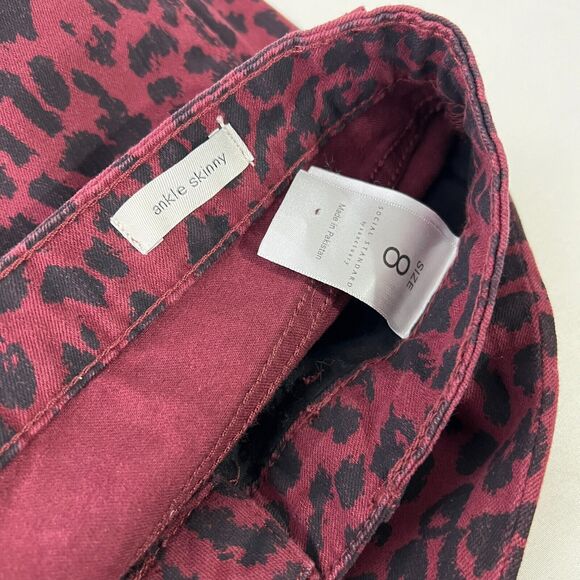 Social Standard Sanctuary Women's Size 8 Red Leopard Ankle Skinny Jeans NEW - Picture 6 of 11